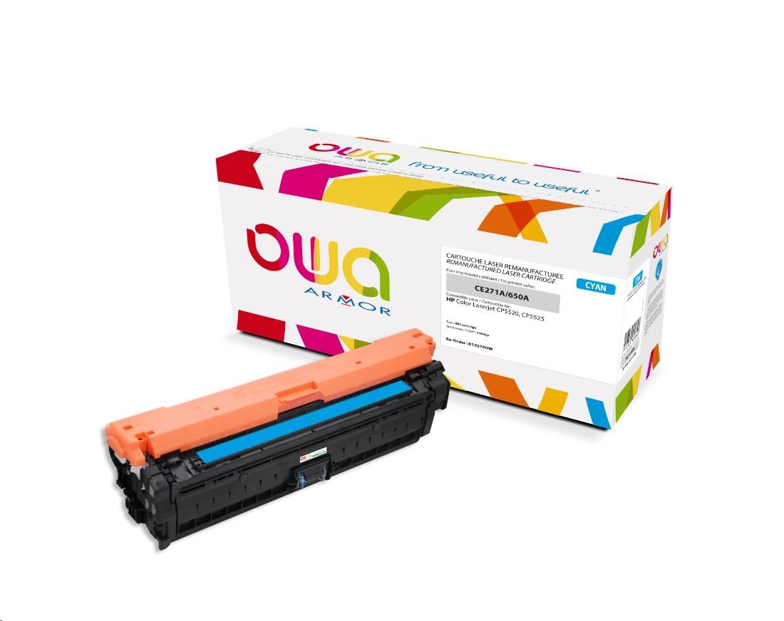 OWA Armor toner pro HP Color Laserjet Ese CP5520, 5525, 15000 Stran, CE271A, modrá/cyan