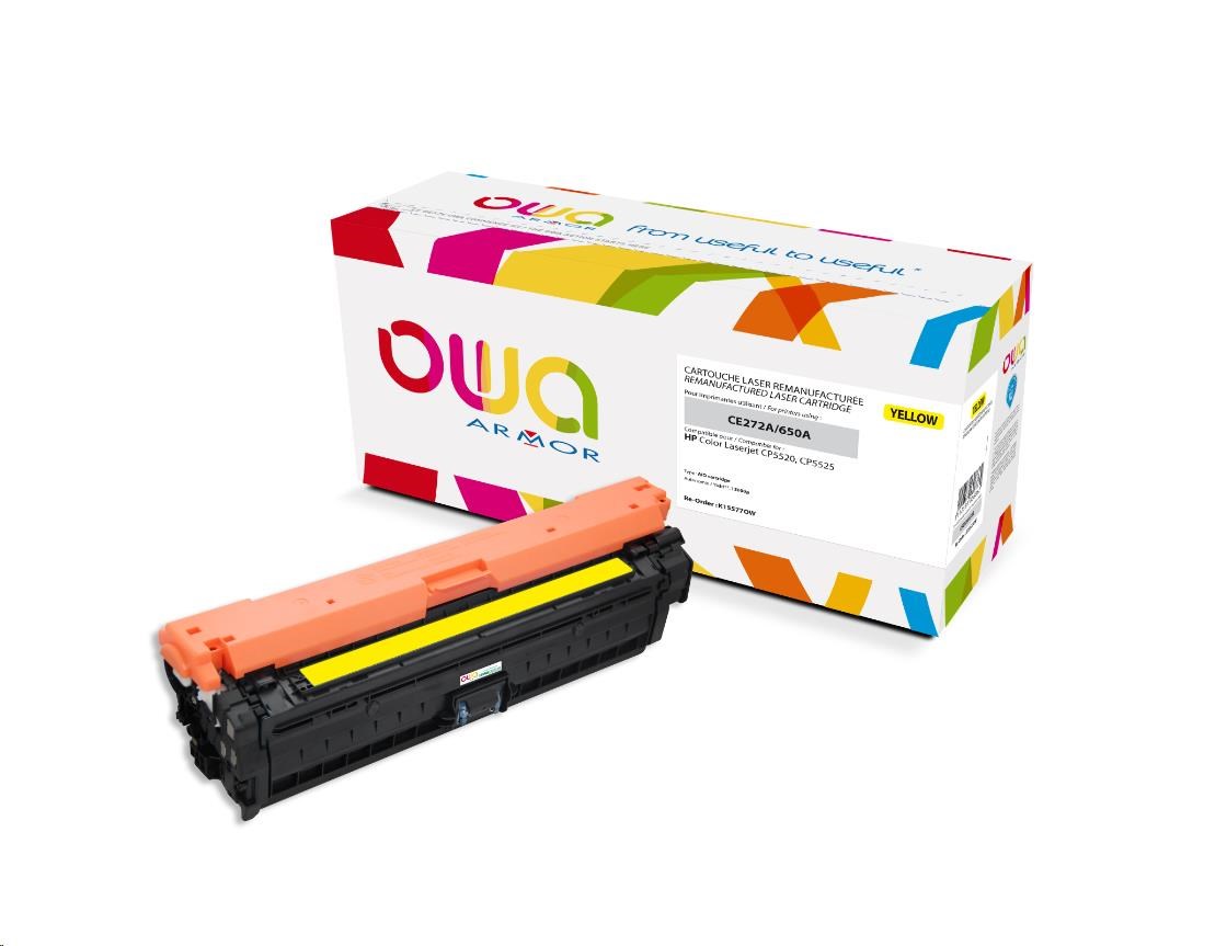 OWA Armor toner pro HP Color Laserjet Ese CP5520, 5525, 15000 Stran, CE272A, žlutá/yellow
