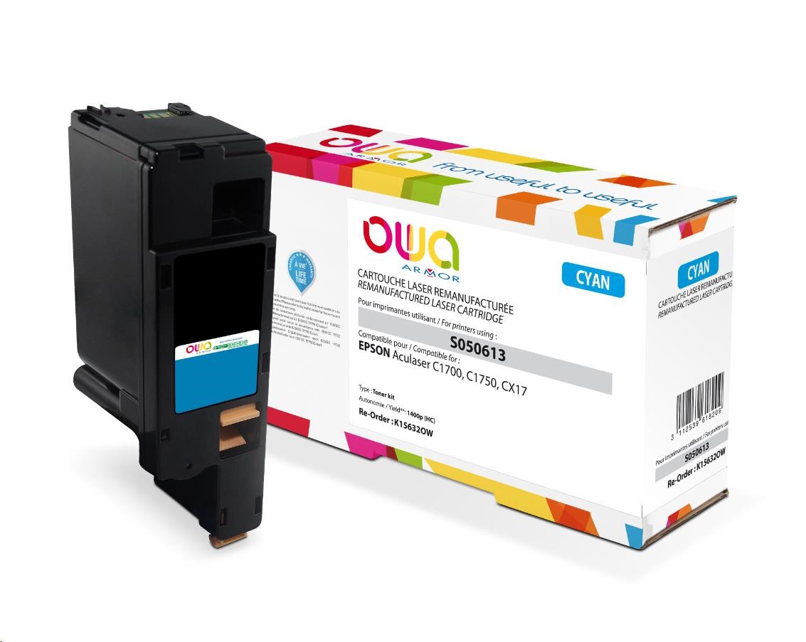 OWA Armor toner pro EPSON AL C1700, C1750, CX17, 1400   Stran, C13S050613, modrá/cyan
