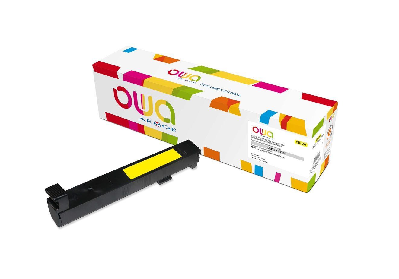 OWA Armor toner pro HP Color Laserjet Ese M855, 31500 Stran, CF312A, žlutá/yellow