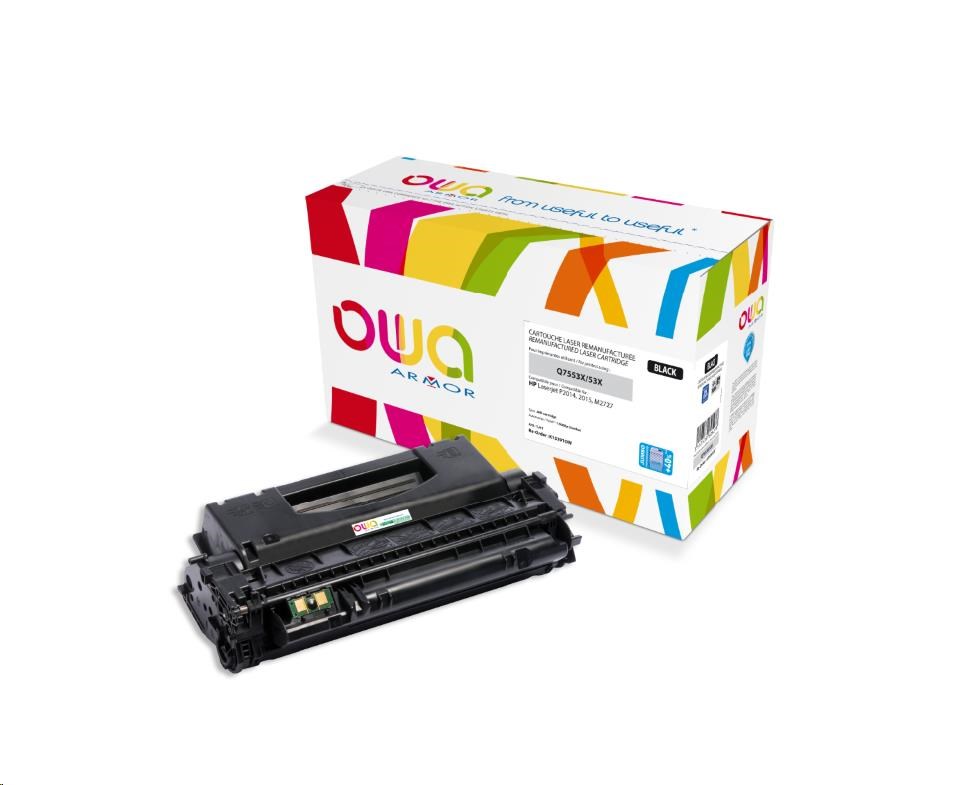 OWA Armor toner pro HP Laserjet P2014, 2015, M2727, 10000 Stran, Q7553X JUMBO, černá/black