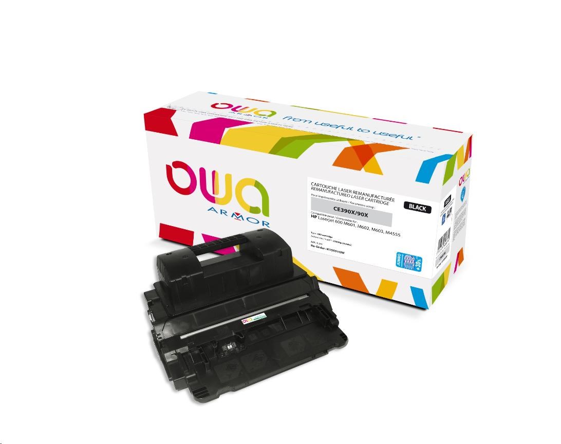 OWA Armor toner pro HP Laserjet 600 M602, M603, M4555 , 32000 Stran, CE390X JUMBO, černá/black