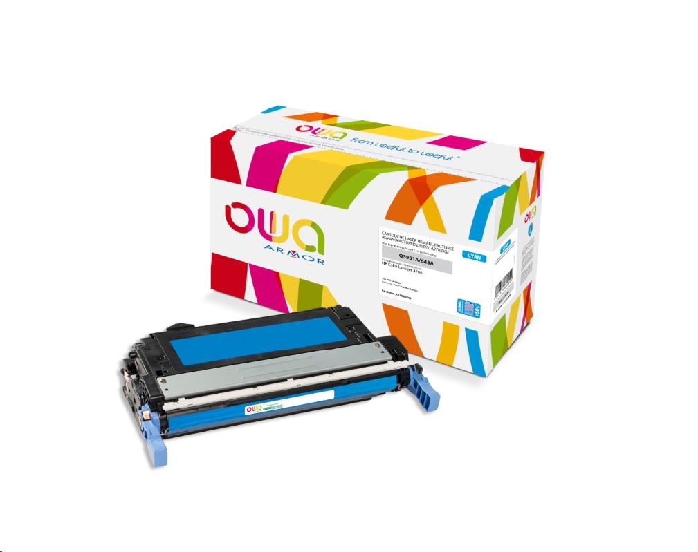 OWA Armor toner pro HP Color Laserjet 4700, 15000 Stran, Q5951A JUMBO, modrá/cyan