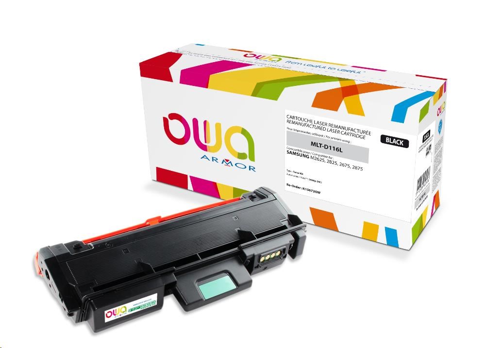OWA Armor toner pro SAMSUNG Xpress M2625, 2675, 2825, 2835, 2875, 2885, 3000Stran,MLTD116L,černá/black(MLT-D116L,SU828A)