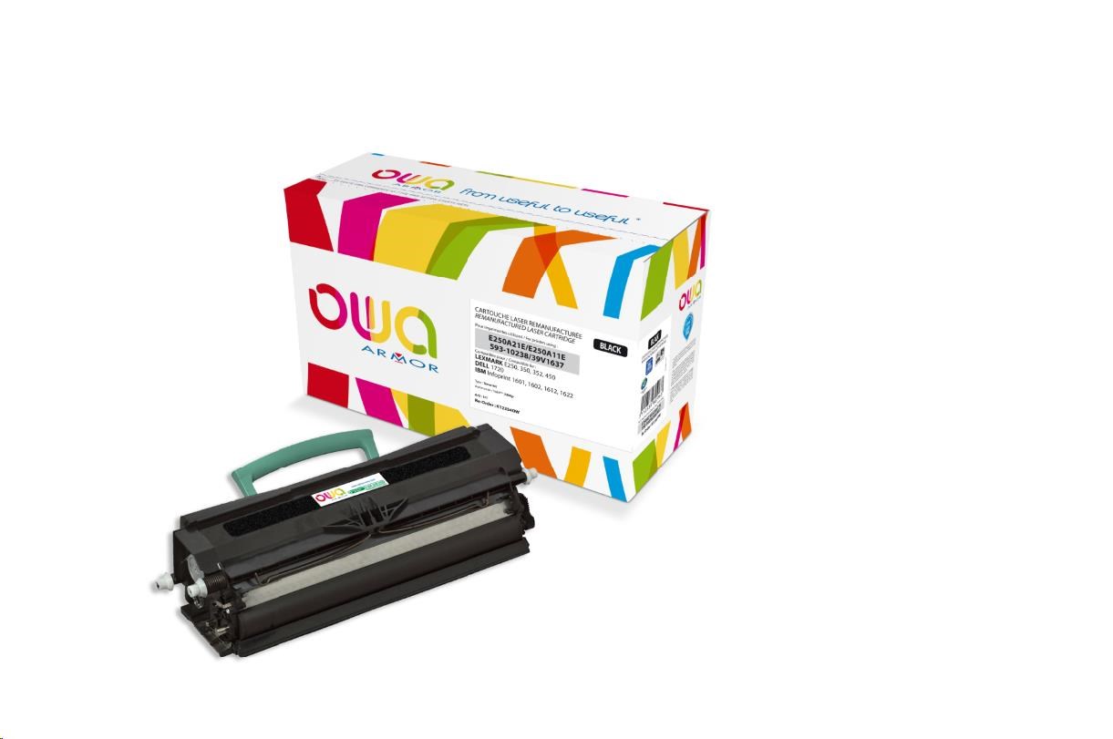 OWA Armor toner pro LEXMARK E250, 350, 352, 450, 3500 Stran, E250A11E, černá/black