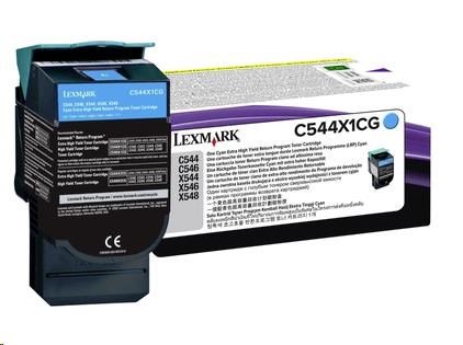 LEXMARK C544, X544 Cyan Extra High Yield Return Programme Toner Cartridge (4K)
