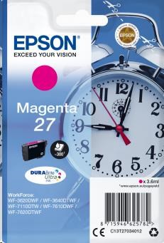 EPSON ink bar Singlepack "Budík" Magenta 27 DURABrite Ultra Ink