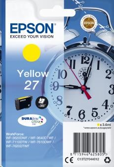 EPSON ink bar Singlepack "Budík" Yellow 27 DURABrite Ultra Ink