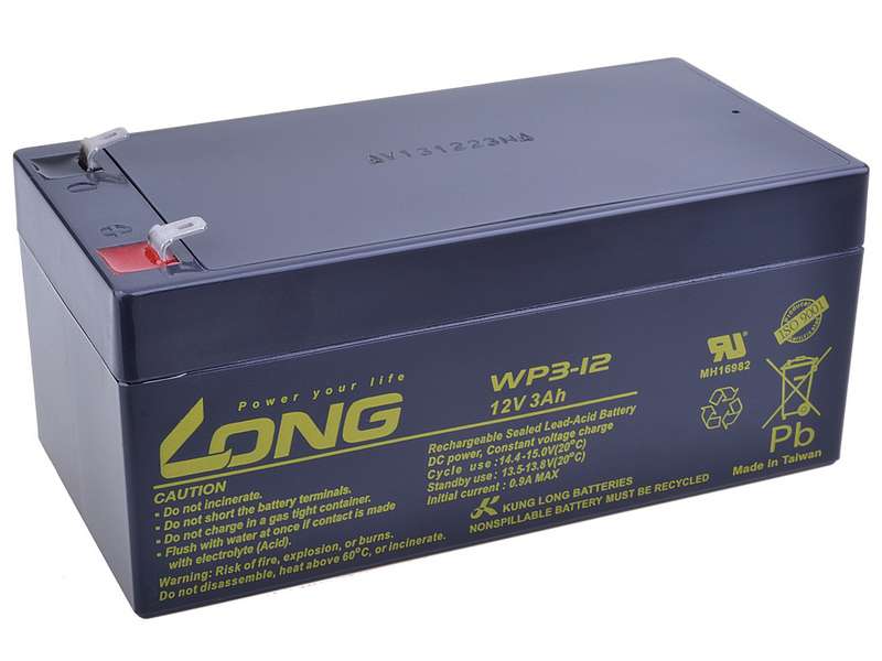 Long 12V 3Ah olověný akumulátor F1