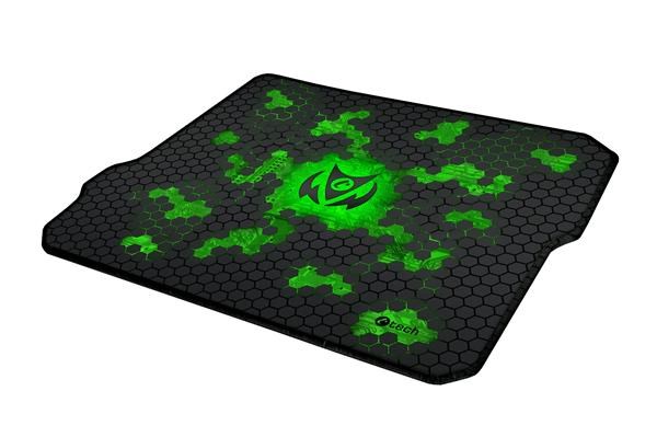 C-TECH herní podložka pod myš ANTHEA CYBER GREEN, 320x270x4mm, obšité okraje