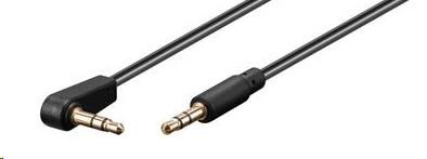 PREMIUMCORD Kabel Jack 3,5mm - 3,5mm konektor 90° M/M 1m