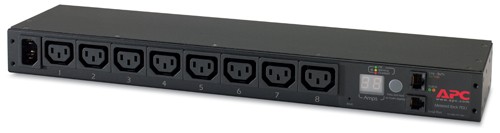APC Rack PDU, Metered, 1U, 12A/208V, 10A/230V, (8)C13, IEC-320 C14 2m