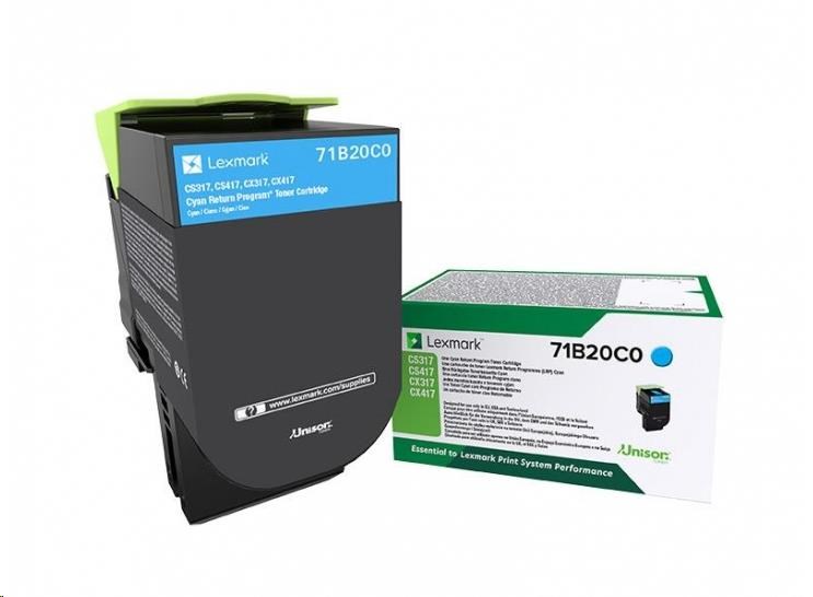Lexmark toner pro CS/CX317,417,517 Cyan z programu Lexmark Return na 2 300 stran
