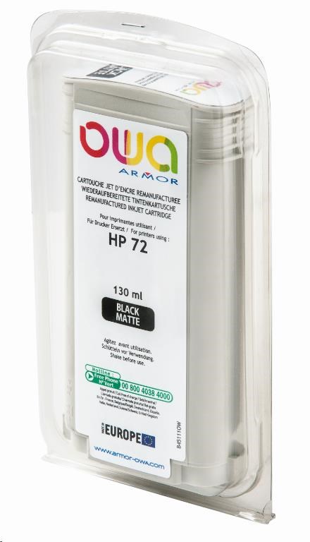 OWA Armor cartridge pro HP DesignJet T 610, 620, 130ml, C9403A, Black Mat