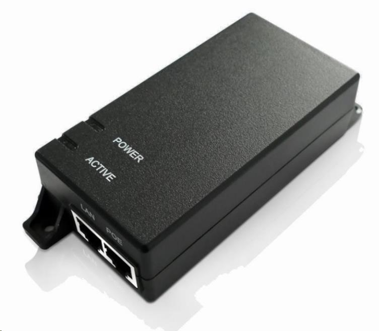 MaxLink PI15 aktivní gigabitový PoE injektor, 802.3af, 15W (48V, 0.32A), napájecí kabel