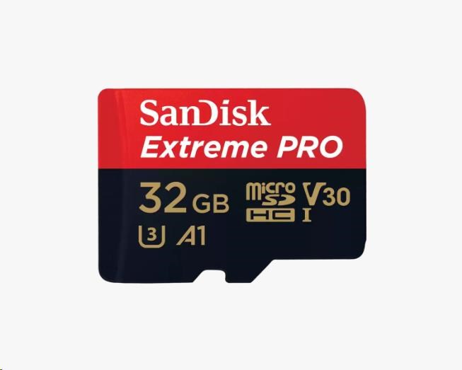 SanDisk Micro SDXC karta 32GB Extreme PRO (100MB/s, Class 10 UHS-I V30) + adaptér