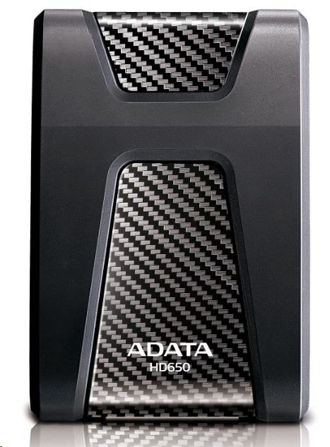 ADATA Externí HDD 2TB 2,5" USB 3.1 DashDrive Durable HD650, černý (gumový, nárazu odolný)