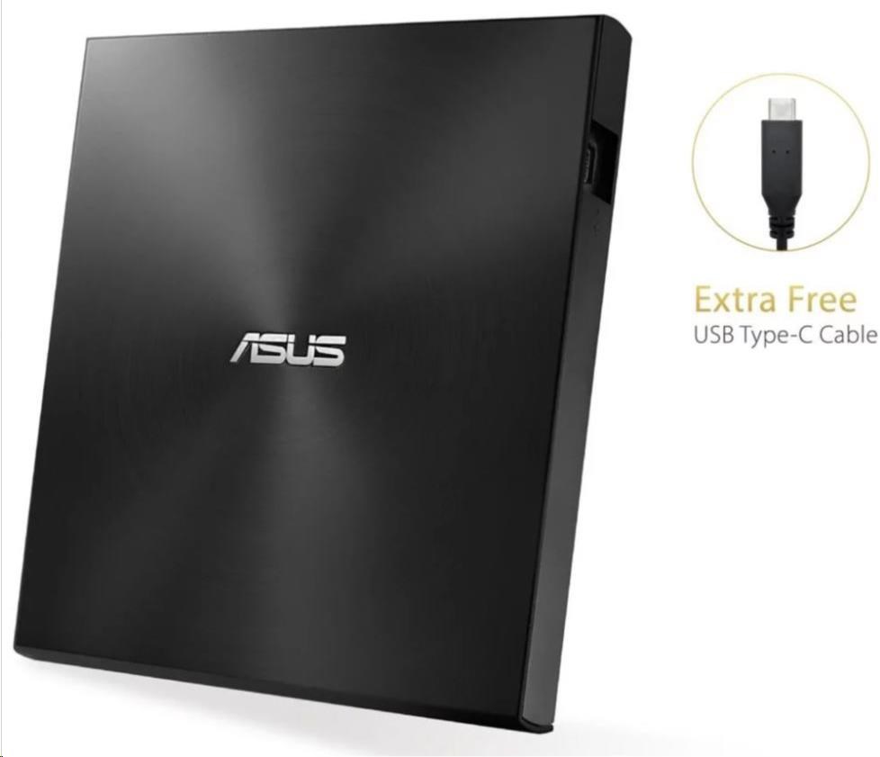 ASUS DVD ZenDrive SDRW-08U9M-U BLACK, External Slim DVD-RW, USB Type-C/Type-A, M-DISC