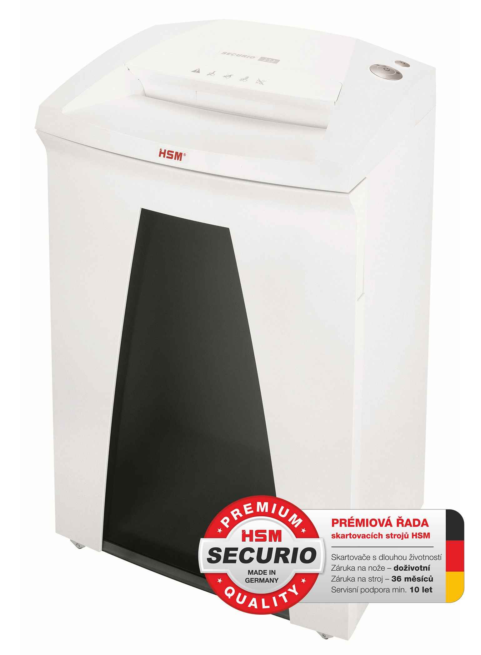 HSM skartovač Securio B32 (řez: Podélný 3.9mm | vstup: 310mm | DIN: P-2 (2) | papír, sponky, plast. karty, CD)