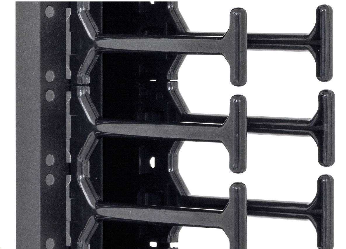 TRITON vertikální vyvazovací panel 42U, dvouřadý, pro rozvaděče šířky 800mm z řady RMA, RZA, RDA, RTA, RYA, černý