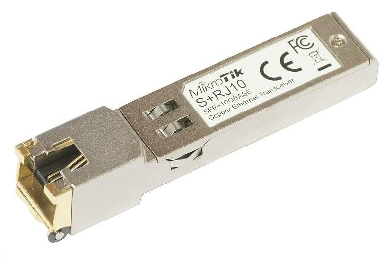 MikroTik SFP+ konvertor na metaliku 10M/100M/1G/2.5G/5G/10G, RJ-45, až 200m